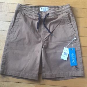 Original Penguin boys tobacco color shorts. NWT